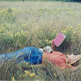 [object Object] - Lisa Penn lying on the grass