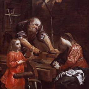 [object Object] - La Sainte Famille dans l'atelier du menuisier