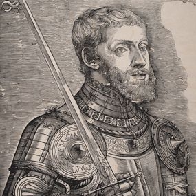 [object Object] - Retrato de Carlos V con armadura, de Tiziano Vecellio