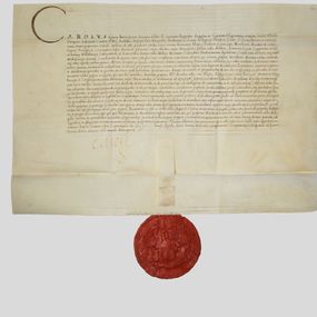 null - Diploma Carlos V con sello de cera roja