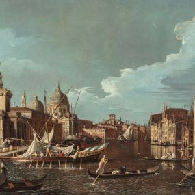 [object Object] - Venezia, entrata del Canal Grande con Punta della Dogana e Santa Maria della Salute