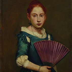 [object Object] - Portrait of a girl with a fan