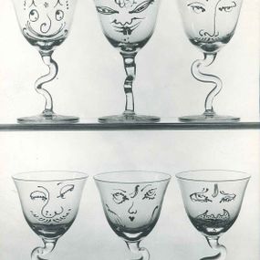 null - Enamel decorations on cocktail glasses