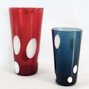 null - Mixer in blue and red blown glass