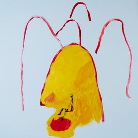 [object Object] - Montagna gialla con seduto e tappeto rosso