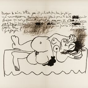 Pablo Picasso - Desnudo acostado y gato
