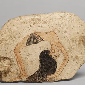 null - Ostrakon with the representation of a dancer in an acrobatic position