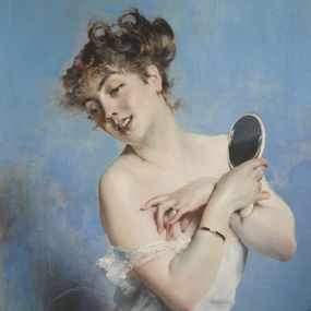Giovanni Boldini - Giovane in déshabillé con specchio