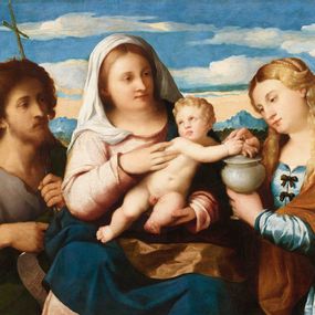 [object Object] - Vierge à l'Enfant avec les saints Jean-Baptiste et Madeleine