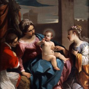 Giovanni Francesco Barbieri, detto Guercino - Matrimonio mistico di santa Caterina alla presenza di san Carlo Borromeo