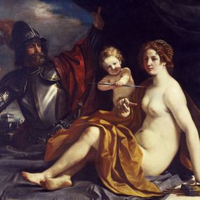 Giovanni Francesco Barbieri, detto Guercino - Venere, Marte e Amore