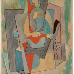 Pablo Picasso - Donna seduta su una poltrona rossa