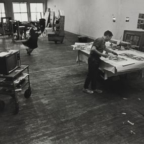 [object Object] - Robert Rauschenberg in his studio