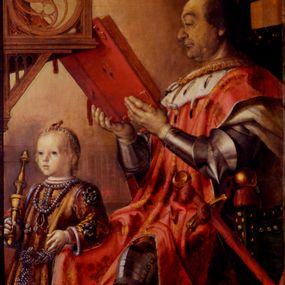 [object Object] - Portrait of Federico da Montefeltro and his son Guidobaldo