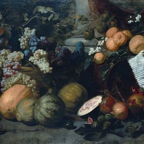 [object Object] - Natura morta di frutta, ortaggi e fiori