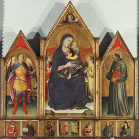 [object Object] - Madonna und Kind mit den Heiligen Michael und Franziskus