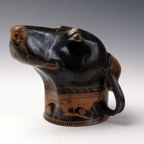 null - Rhyton in the shape of a dog's head