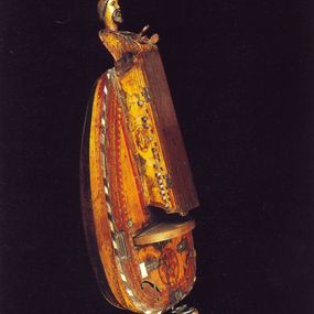 null - Ghironda in legno scolpito e decorato