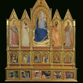[object Object] - Madonna col Bambino e i santi Francesco, Bartolomeo, Barnaba e Caterina Storie delle vite dei santi Episodi della vita e della Passione di Cristo