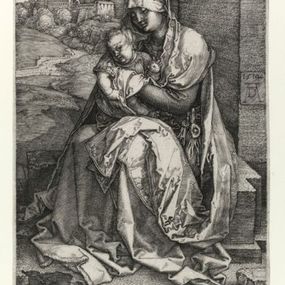 Albrecht Dürer - Madonna con il bambino seduta presso un muro