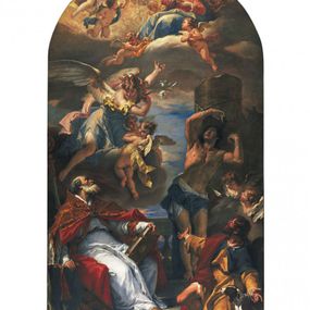 [object Object] - The Virgin, the archangel Gabriel and the saints Eusebio, Rocco, Sebastian