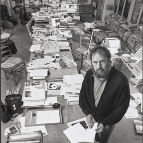 [object Object] - Harald Szeemann in his office and archives the Pink Factory