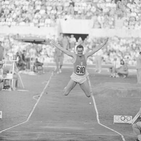 null - Attilio Bravi in the long jump, XVII Olympics in Rome, August-September 1960