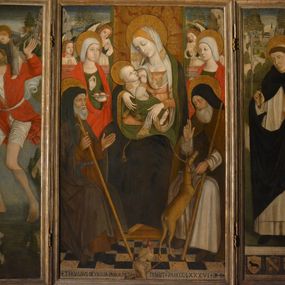 [object Object] - Vergine col Bambino tra le sante Agata e Lucia e i santi Calogero e Giuseppe
