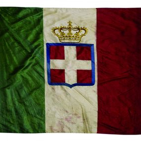 null - Bandiera sabauda con corona