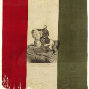 null - Fazzoletto tricolore con l’effigie di Garibaldi Generale Comandante il Corpo Cacciatori delle Alpi