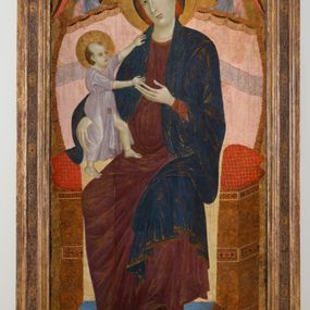 [object Object] - Madonna and Child Enthroned and Angels