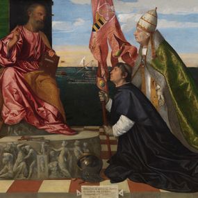 Tiziano Vecellio, detto Tiziano - Jacopo Pesaro presentato a San Pietro da Papa Alessandro VI