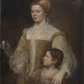 Tiziano Vecellio, detto Tiziano - Ritratto di una Dama e sua figlia