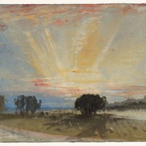 Joseph Mallord William Turner - Sunset across the Park from the Terrace of Petworth House