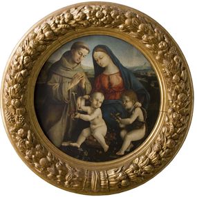 [object Object] - Vierge à l'enfant avec les saints Jean et Antoine de Padoue