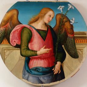 [object Object] - Archangel Gabriel (or Angel announcing) Altarpiece of St. Augustine