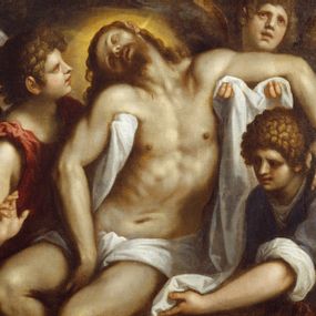 [object Object] - Dead Christ supported by angels