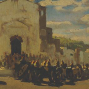 [object Object] - Artillerie in der Toskana in Montechiaro, begrüßt von den französischen Verwundeten in Solferino