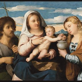 [object Object] - Madonna and Child between Saints John the Baptist and Mary Magdalene
