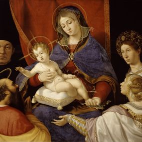 [object Object] - Madonna with child with Saints Paul and Agnese with donors Paolo e Agnese Cassotti