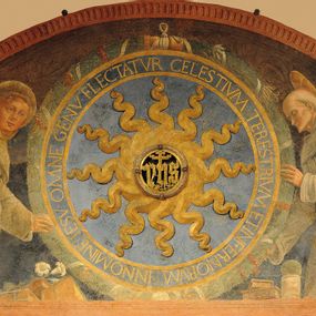 Andrea Mantegna - Sant'Antonio e San Bernardino sorreggono il monogramma di Cristo