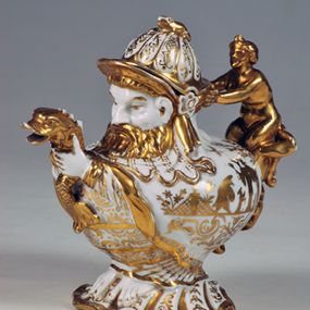 null - Anthropomorphic teapot decorated with chinoiserie