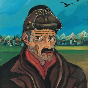 Antonio Ligabue - Autoritratto con berretto da motociclista