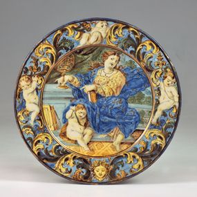 [object Object] - Small plate decorated with the allegory of Astrology