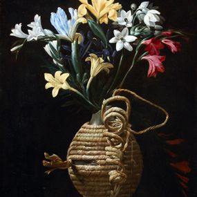 null - Flask with flowers