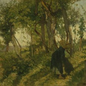 [object Object] - Sienese peasant woman making grass