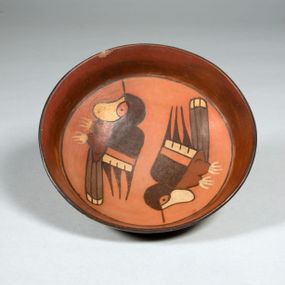 null - Bowl with two hummingbirds