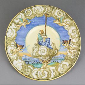 [object Object] - Plate with the allegory of the Lost Fame of Rome