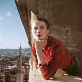 [object Object] - French model and actress on the balcony