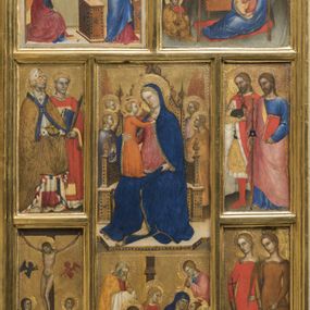 [object Object] - Polyptych with Madonna and Child with Saints